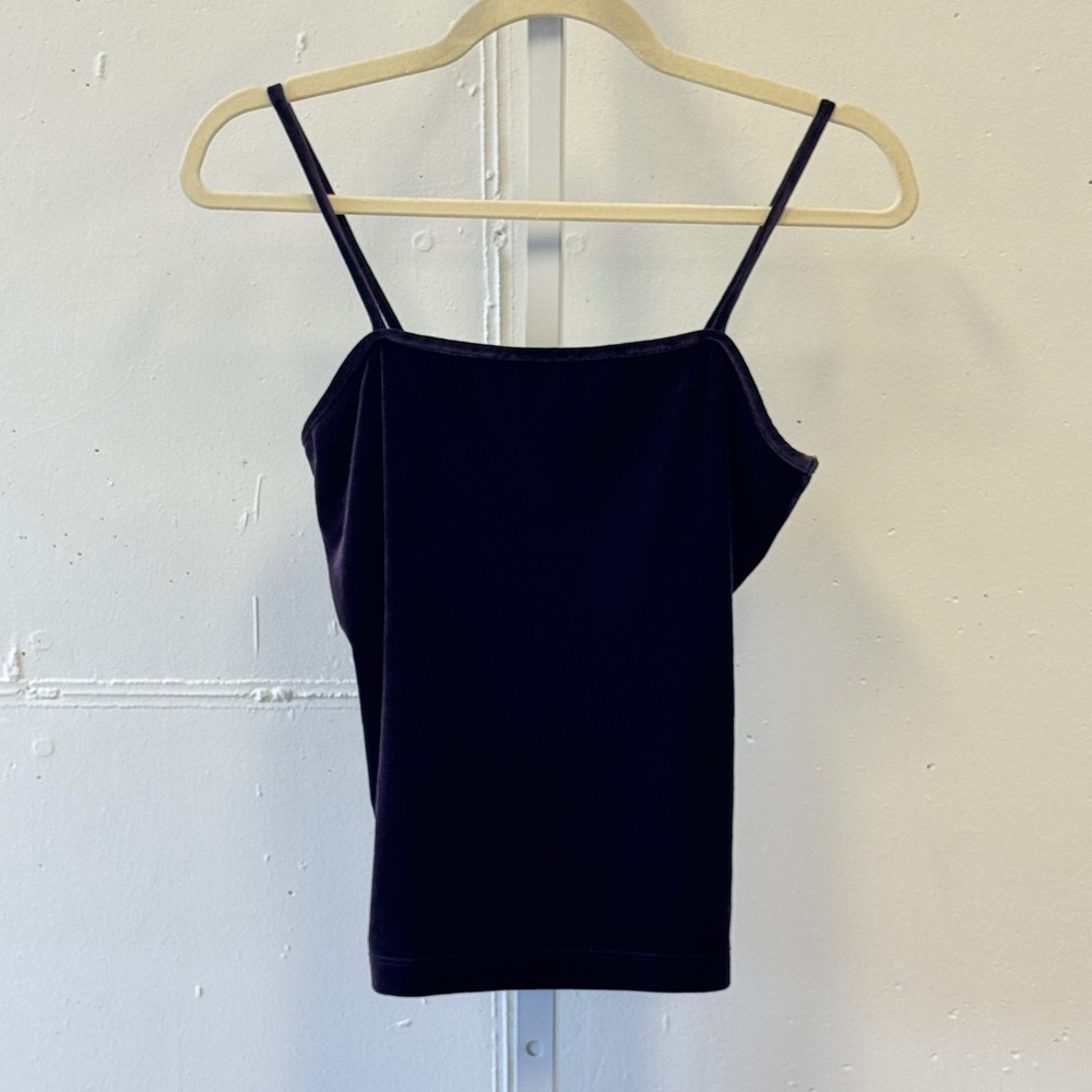 Vintage BCBGMaxAzria Velvet Camisole Purple Spaghetti Strap Tank Top EV1162 Med
